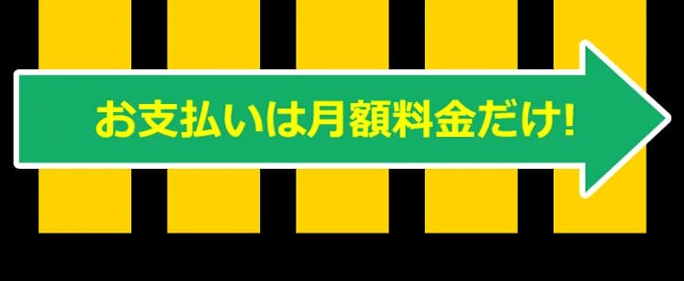 お支払いは月額料金だけ