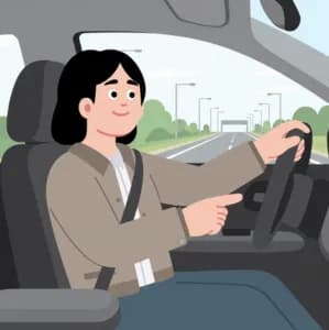 ニコノリ専用自動車保険を利用して運転するイメージ