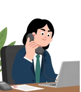 電話で手続きを案内するスタッフのイメージ