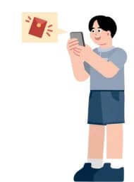 スマートフォンで手続きする様子のイメージ