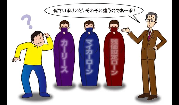 カーリース・マイカーローン・残価設定ローンの違いを解説