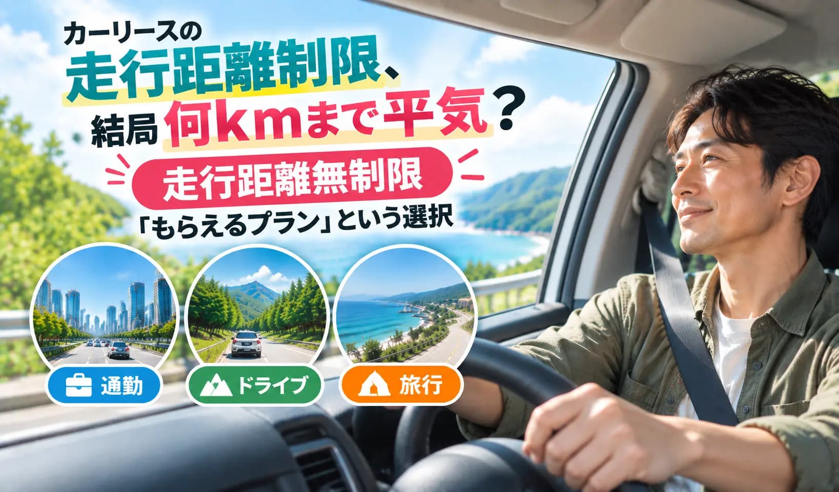カーリースの走行距離制限、結局何kmまで平気?距離無制限「もらえるプラン」という選択