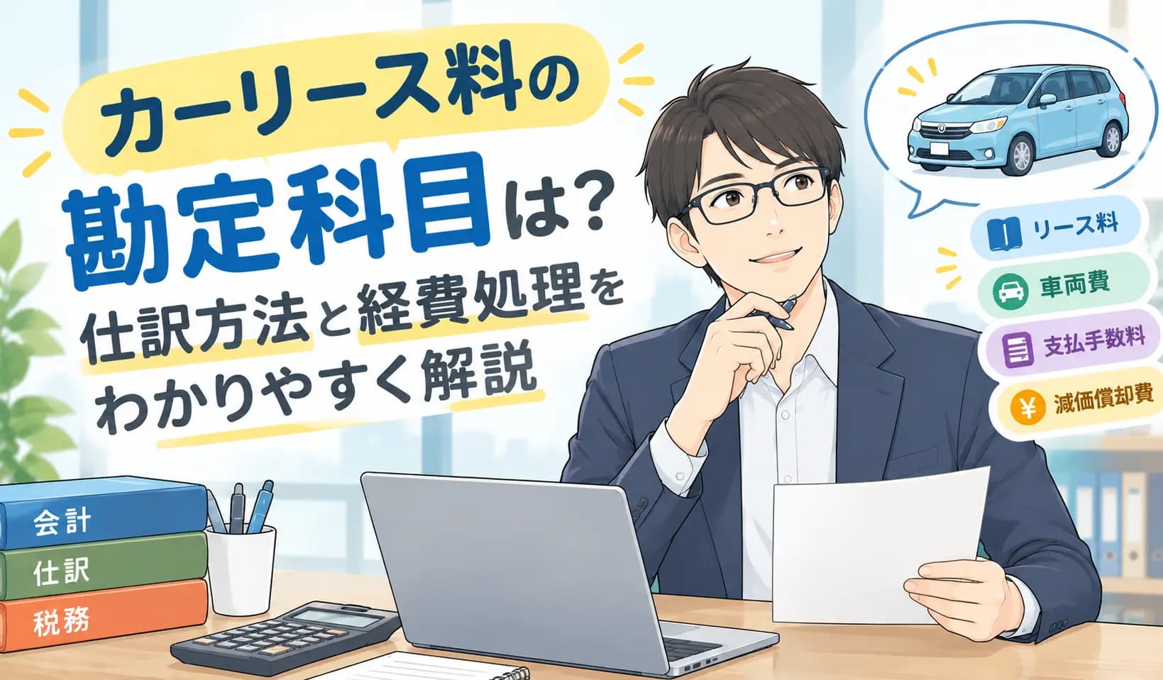カーリース料の勘定科目は?仕訳方法と経費処理をわかりやすく解説