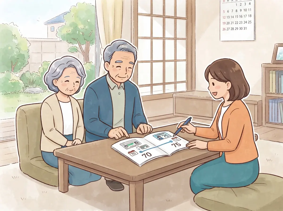 返納したい年齢から契約年数を逆算して決めるイメージ