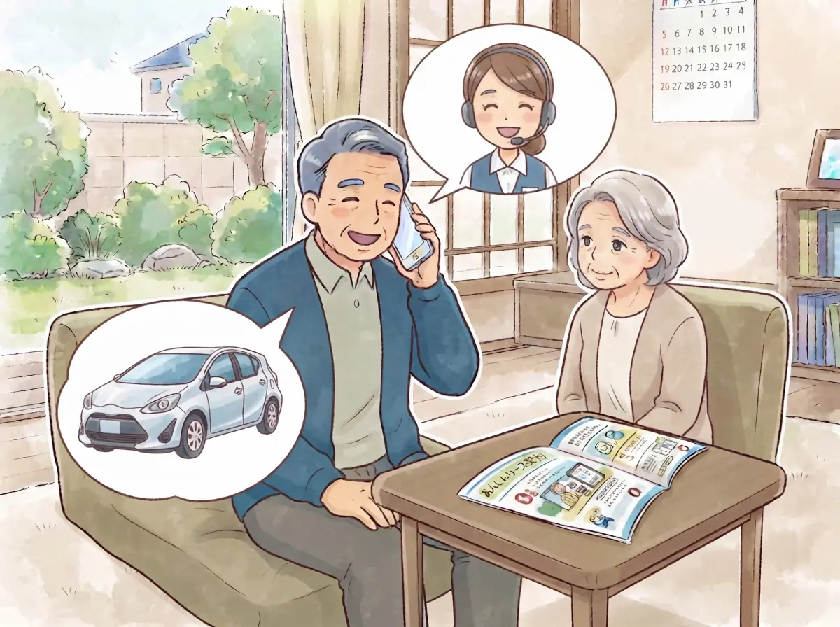 契約内容をリース会社に相談するイメージ