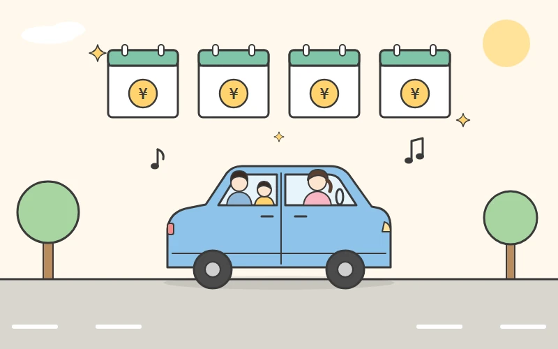 車の出費が毎月定額になるイメージ