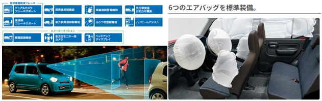 ６つのエアバッグを標準装備