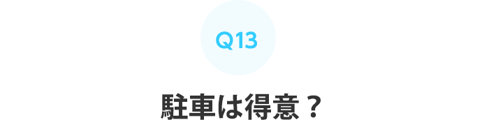 Q13：駐車は得意？